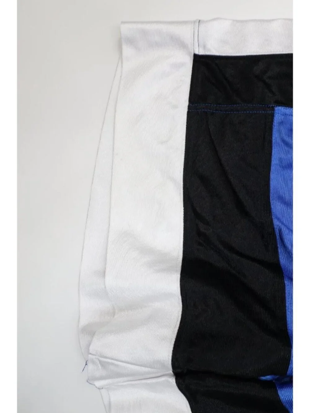 Vintage 90s Mens Large Color Block Silky Dazzle Gym Basketball Shorts Blue USA